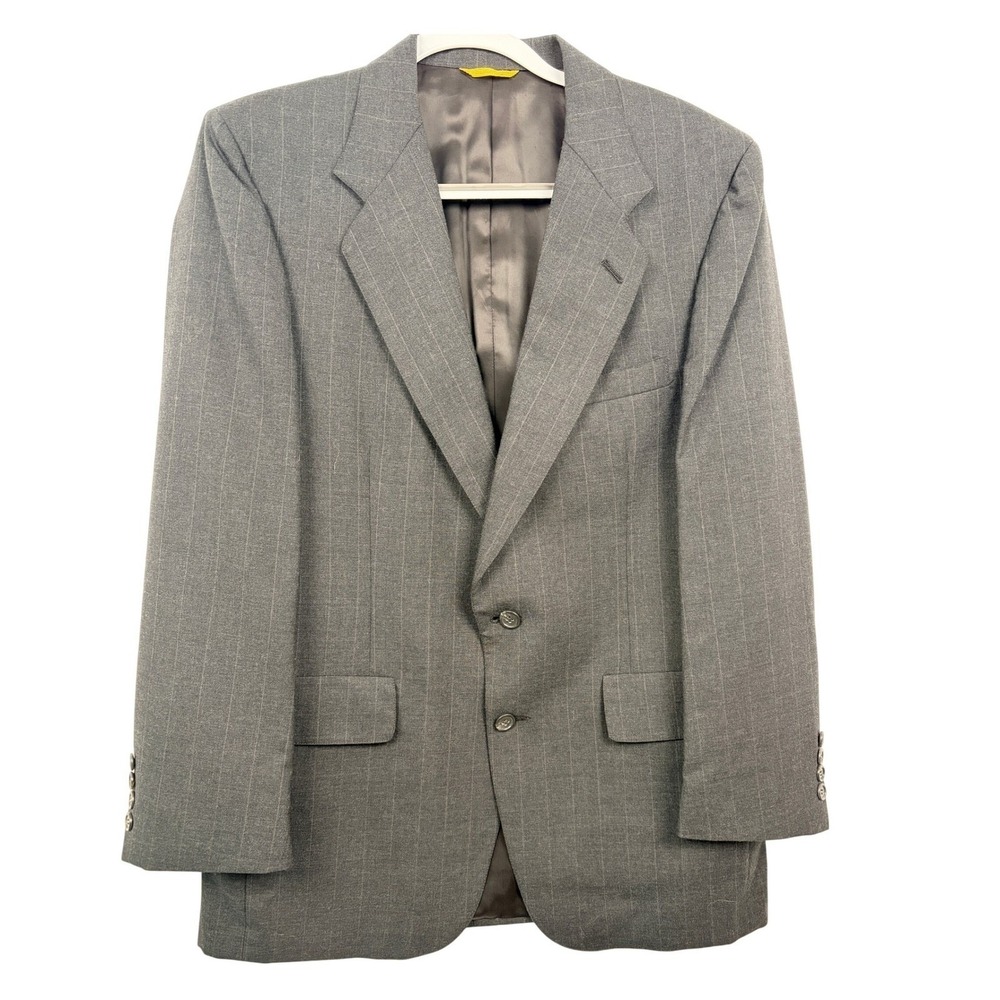 Kuppenheimer Blazer Men 42R‎ Gray Pinstripe Pure Wool Excellent